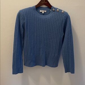 Veronica Beard Women's Blue Cable Knit Cashmere Sweater